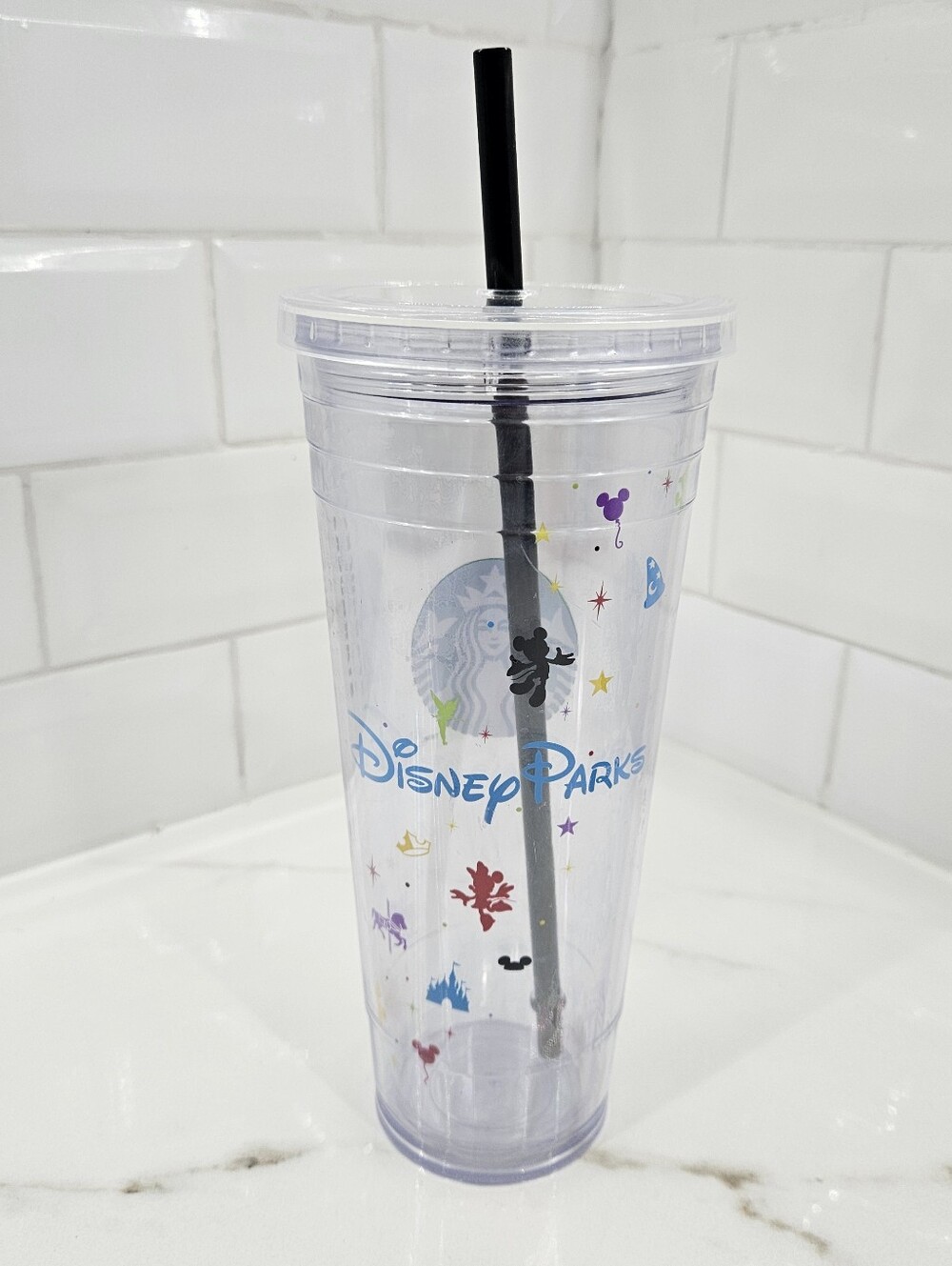 Starbucks X Disney Parks Disneyland Cold Cup Tumbler 24oz Venti 1st Edition 2015